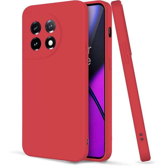 Husa de Protectie, Vivimall, pentru OnePlus 11 5G, Liquid Silicone, cu Microfibra pe Interior, Protectie Antisoc, Compatibil Incarcare Wireless, Rosu - vivimall.ro