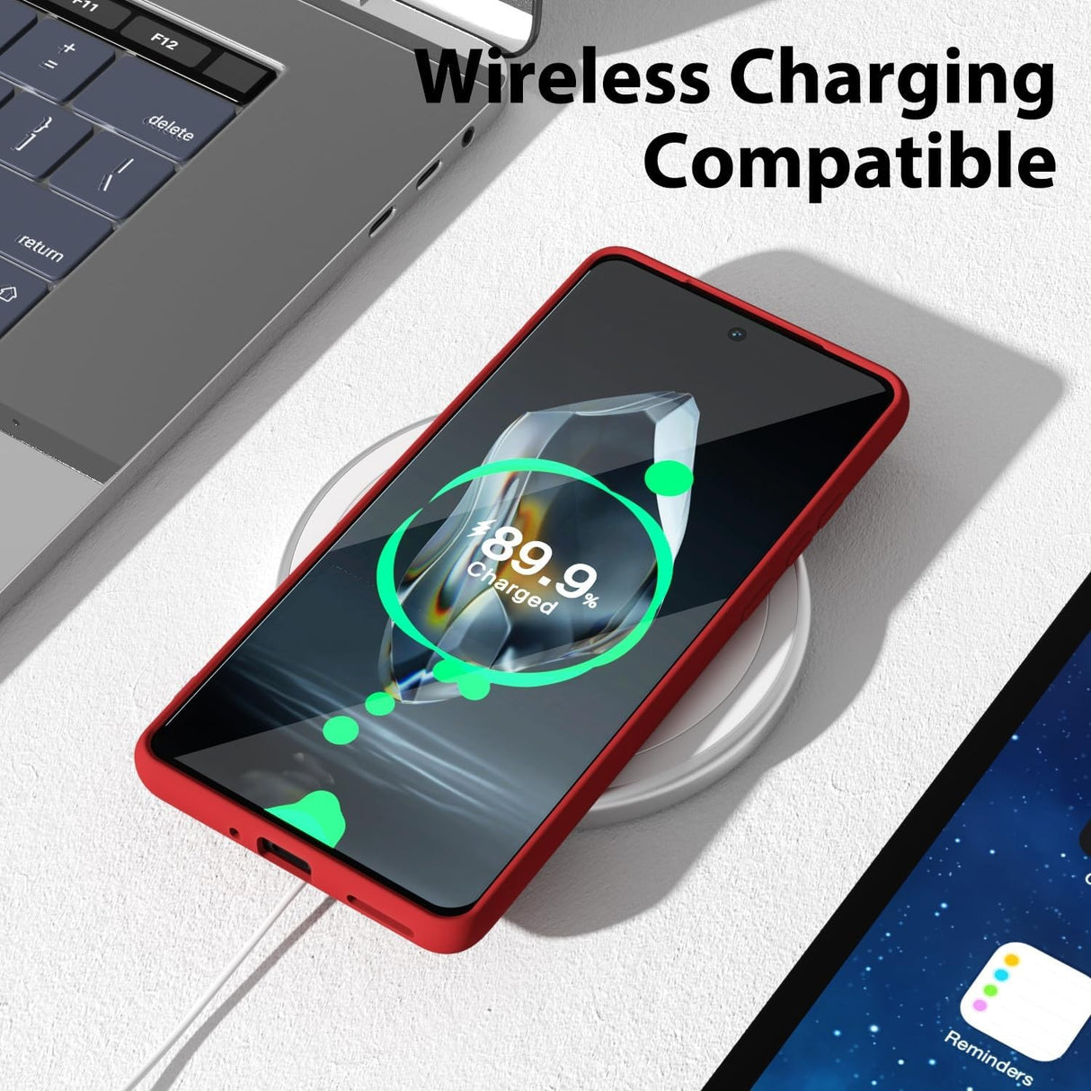 Husa de Protectie, Vivimall, pentru OnePlus 12 5G, Liquid Silicone, cu Microfibra pe Interior, Protectie Antisoc, Compatibil Incarcare Wireless, Rosu - vivimall.ro
