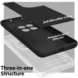 Husa de Protectie, Vivimall, pentru OnePlus 12 5G, Liquid Silicone, cu Microfibra pe Interior, Protectie Antisoc, Compatibil Incarcare Wireless, Negru - vivimall.ro