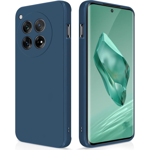Husa de Protectie, Vivimall, pentru OnePlus 12 5G, Liquid Silicone, cu Microfibra pe Interior, Protectie Antisoc, Compatibil Incarcare Wireless, Albastru - vivimall.ro