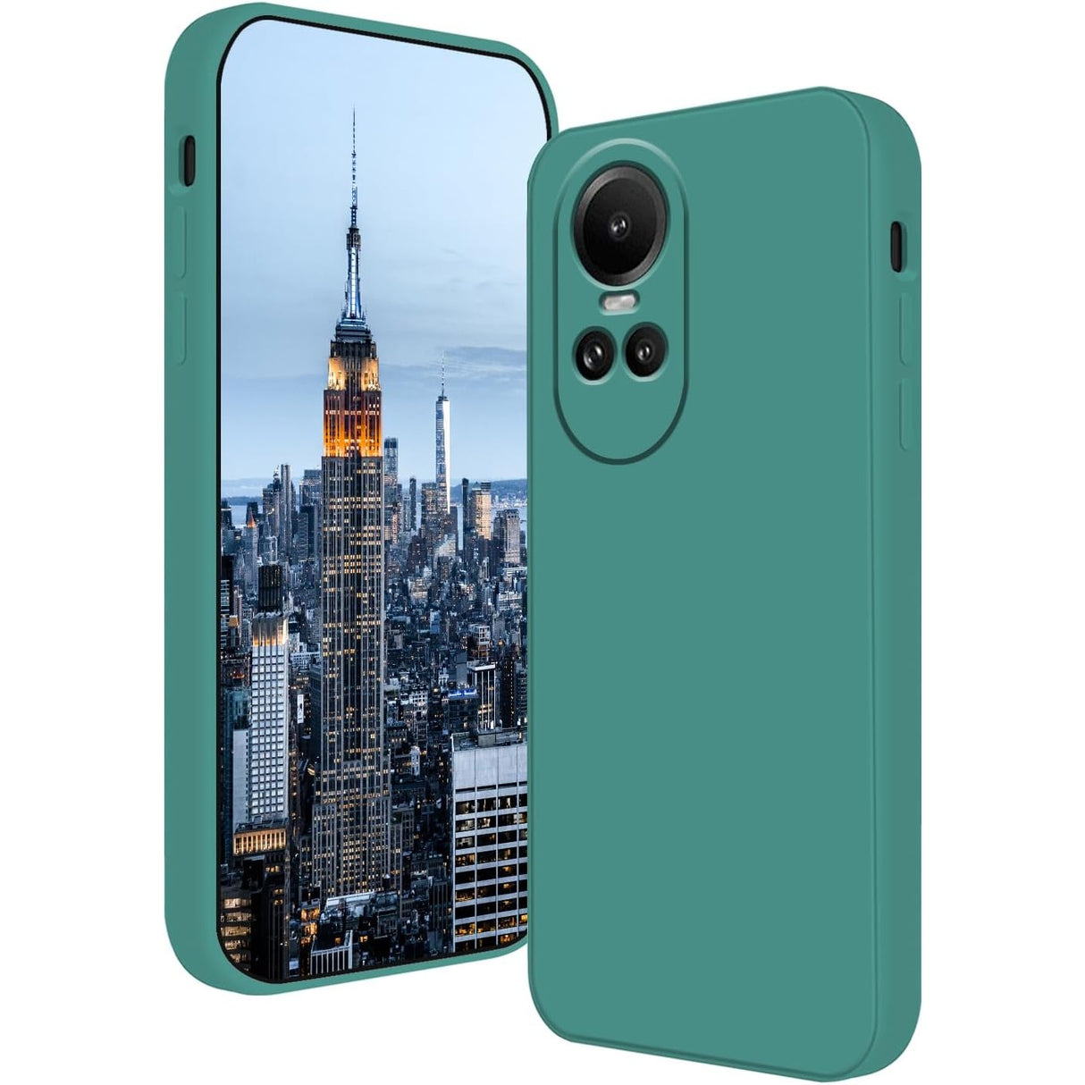 Husa de Protectie, Vivimall, pentru Oppo Reno 10 5G, Liquid Silicone, cu Microfibra pe Interior, Protectie Antisoc, Compatibil Incarcare Wireless, Verde - vivimall.ro