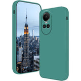 Husa de Protectie, Vivimall, pentru Oppo Reno 10 5G, Liquid Silicone, cu Microfibra pe Interior, Protectie Antisoc, Compatibil Incarcare Wireless, Verde - vivimall.ro