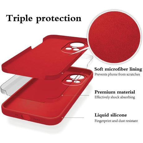 Husa de Protectie, Vivimall, pentru Oppo Reno 10 Pro 5G, Liquid Silicone, cu Microfibra pe Interior, Protectie Antisoc, Compatibil Incarcare Wireless, Rosu - vivimall.ro