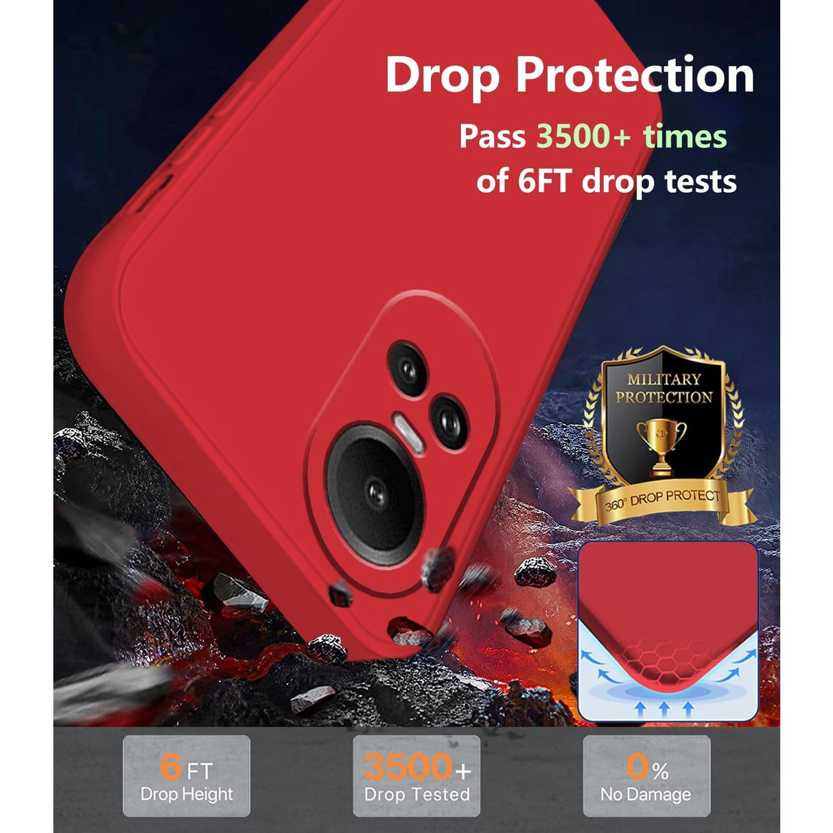 Husa de Protectie, Vivimall, pentru Oppo Reno 10 Pro 5G, Liquid Silicone, cu Microfibra pe Interior, Protectie Antisoc, Compatibil Incarcare Wireless, Rosu - vivimall.ro