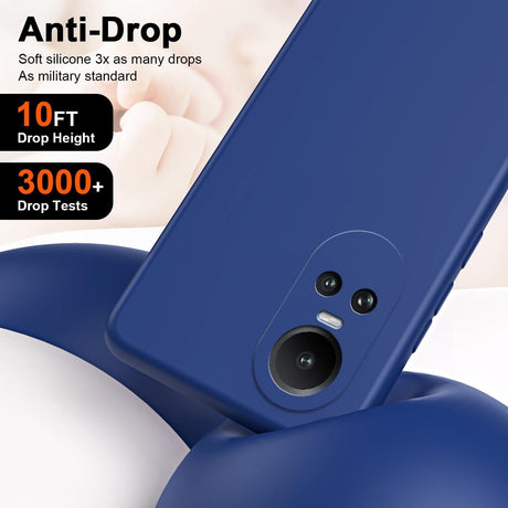 Husa de Protectie, Vivimall, pentru Oppo Reno 10 Pro 5G, Liquid Silicone, cu Microfibra pe Interior, Protectie Antisoc, Compatibil Incarcare Wireless, Albastru - vivimall.ro