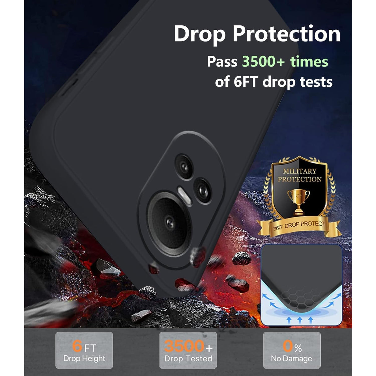 Husa de Protectie, Vivimall, pentru Oppo Reno 10 Pro 5G, Liquid Silicone, cu Microfibra pe Interior, Protectie Antisoc, Compatibil Incarcare Wireless, Negru - vivimall.ro