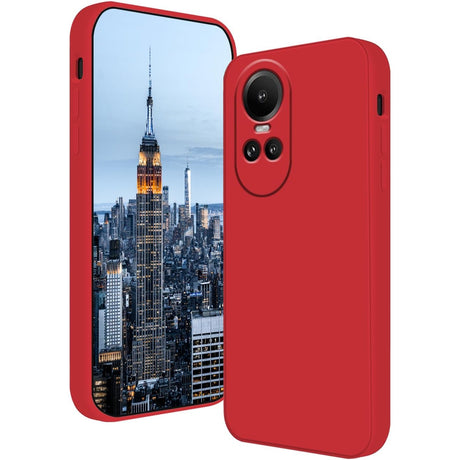 Husa de Protectie, Vivimall, pentru Oppo Reno 10 Pro 5G, Liquid Silicone, cu Microfibra pe Interior, Protectie Antisoc, Compatibil Incarcare Wireless, Rosu - vivimall.ro