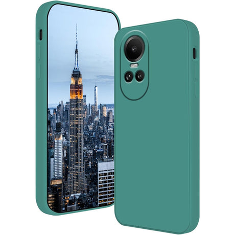 Husa de Protectie, Vivimall, pentru Oppo Reno 10 Pro 5G, Liquid Silicone, cu Microfibra pe Interior, Protectie Antisoc, Compatibil Incarcare Wireless, Verde - vivimall.ro