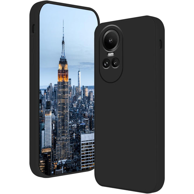 Husa de Protectie, Vivimall, pentru Oppo Reno 10 Pro 5G, Liquid Silicone, cu Microfibra pe Interior, Protectie Antisoc, Compatibil Incarcare Wireless, Negru - vivimall.ro