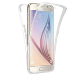 Husa de protectie Flippy® pentru Samsung A7 2017 Full Tpu 360 V2 Transparent cu margini albe - vivimall.ro
