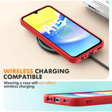 Husa de Protectie, Vivimall, pentru Samsung Galaxy A15, Liquid Silicone, cu Microfibra pe Interior, Protectie Antisoc, Compatibil Incarcare Wireless, Rosu - vivimall.ro