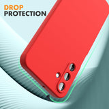 Husa de Protectie, Vivimall, pentru Samsung Galaxy A15, Liquid Silicone, cu Microfibra pe Interior, Protectie Antisoc, Compatibil Incarcare Wireless, Rosu - vivimall.ro