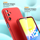 Husa de Protectie, Vivimall, pentru Samsung Galaxy A15, Liquid Silicone, cu Microfibra pe Interior, Protectie Antisoc, Compatibil Incarcare Wireless, Rosu - vivimall.ro