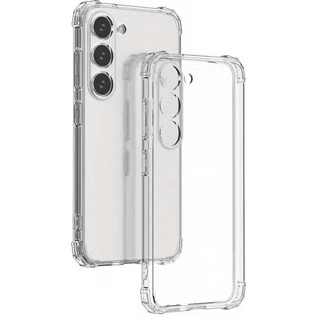 Husă Samsung Galaxy A15 TPU Protect Plus transparentă cu Dust Plug, vedere frontală