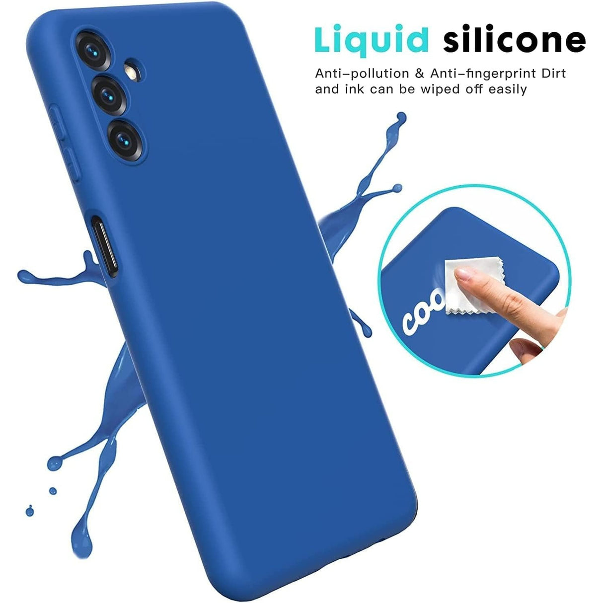 Husa de Protectie, Vivimall, pentru Samsung Galaxy A35, Liquid Silicone, cu Microfibra pe Interior, Protectie Antisoc, Compatibil Incarcare Wireless, Albastru - vivimall.ro