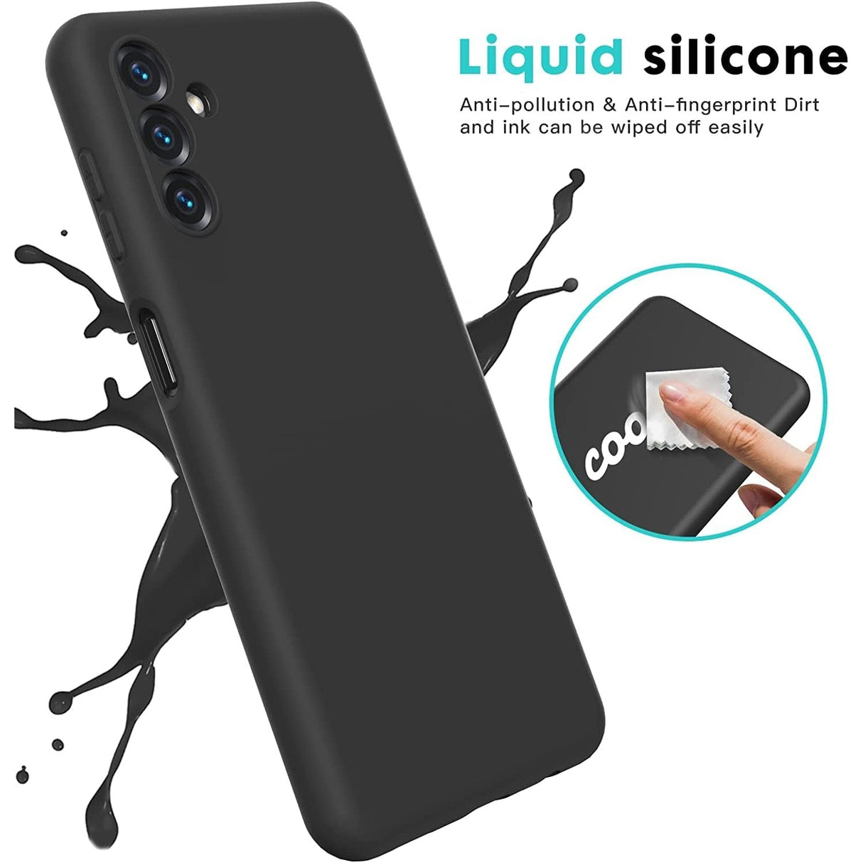 Husa de Protectie, Vivimall, pentru Samsung Galaxy A35, Liquid Silicone, cu Microfibra pe Interior, Protectie Antisoc, Compatibil Incarcare Wireless, Negru - vivimall.ro