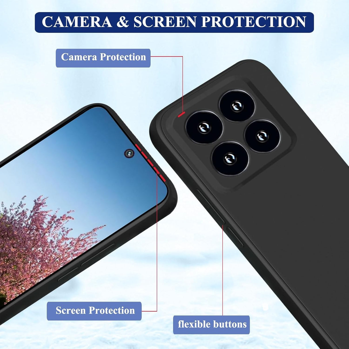 Husa de Protectie, Vivimall, pentru Xiaomi 14, Liquid Silicone, cu Microfibra pe Interior, Protectie Antisoc, Compatibil Incarcare Wireless, Negru - vivimall.ro