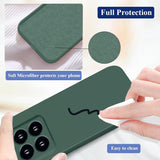 Husa de Protectie, Vivimall, pentru Xiaomi 14, Liquid Silicone, cu Microfibra pe Interior, Protectie Antisoc, Compatibil Incarcare Wireless, Verde - vivimall.ro