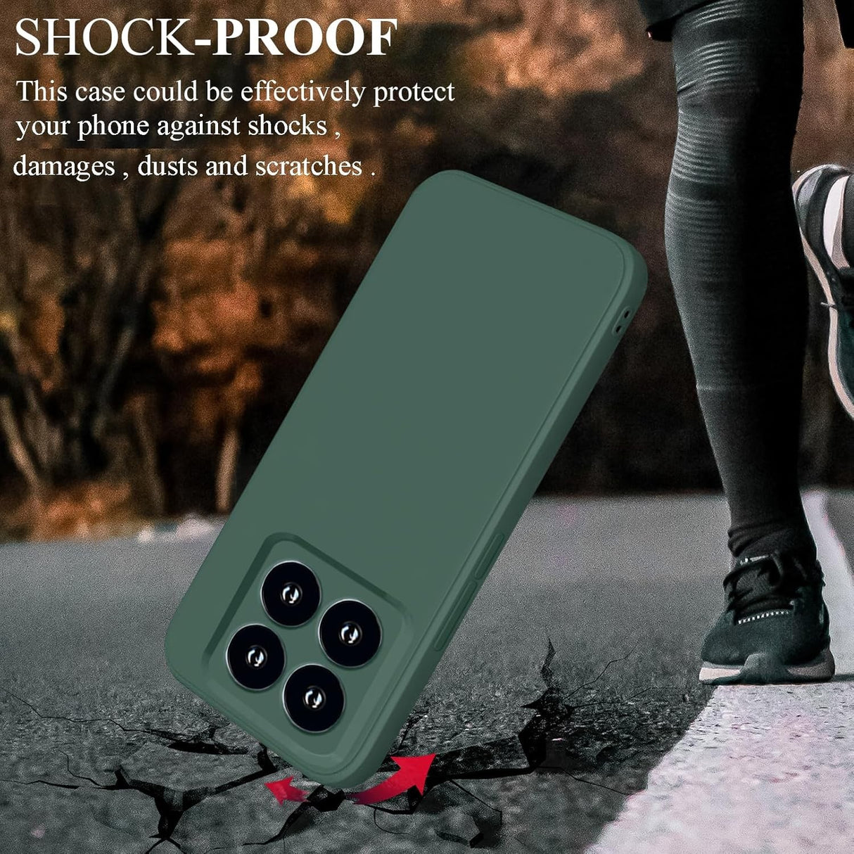 Husa de Protectie, Vivimall, pentru Xiaomi 14, Liquid Silicone, cu Microfibra pe Interior, Protectie Antisoc, Compatibil Incarcare Wireless, Verde - vivimall.ro