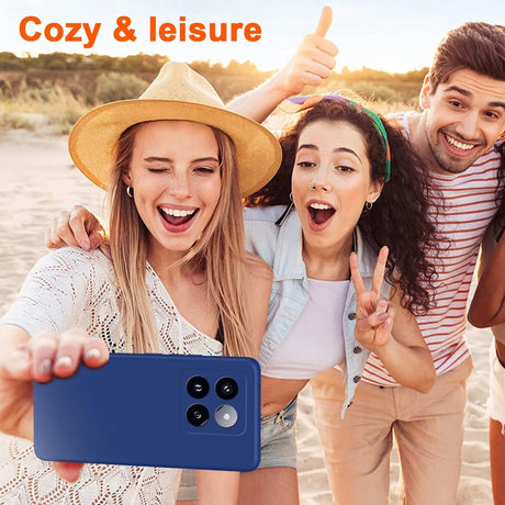 Husă Xiaomi 14 Liquid Silicone albastru, vedere spate, finisaj mat anti-amprentă