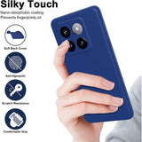 Husă antisoc Xiaomi 14 albastru montată pe telefon, vedere laterală, margini ridicate