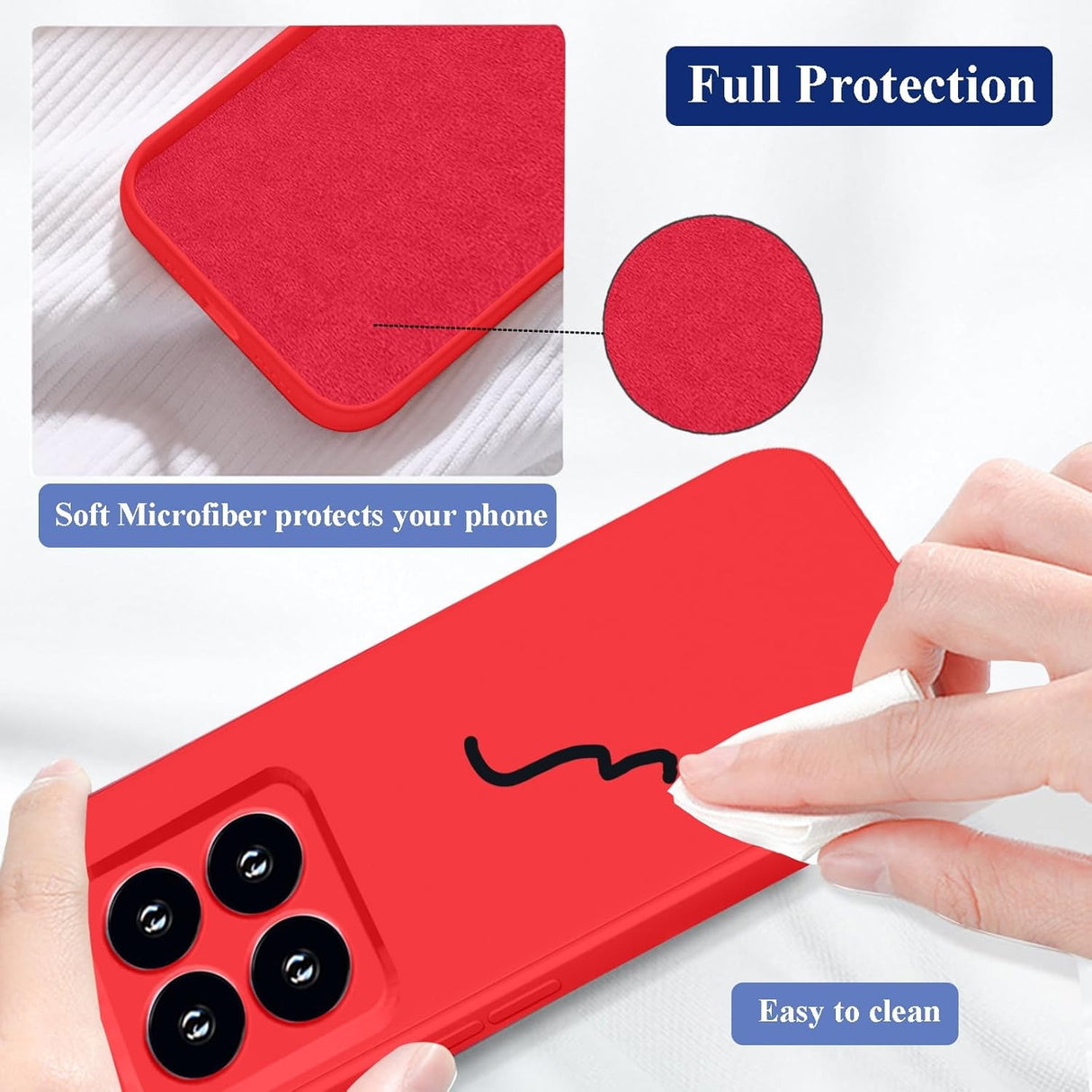 Husa de Protectie, Vivimall, pentru Xiaomi 14, Liquid Silicone, cu Microfibra pe Interior, Protectie Antisoc, Compatibil Incarcare Wireless, Rosu - vivimall.ro