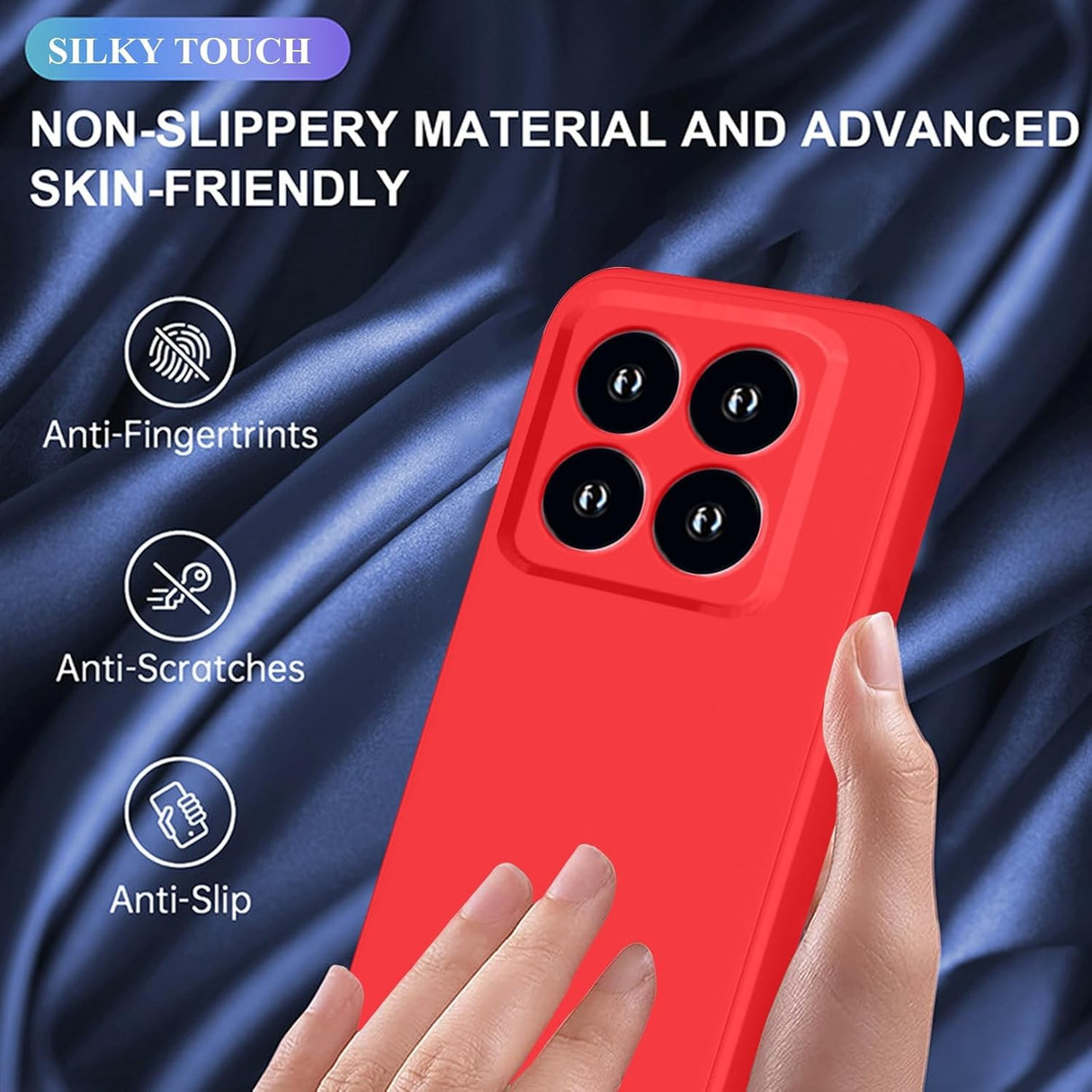Husa de Protectie, Vivimall, pentru Xiaomi 14, Liquid Silicone, cu Microfibra pe Interior, Protectie Antisoc, Compatibil Incarcare Wireless, Rosu - vivimall.ro