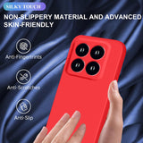 Husa de Protectie, Vivimall, pentru Xiaomi 14, Liquid Silicone, cu Microfibra pe Interior, Protectie Antisoc, Compatibil Incarcare Wireless, Rosu - vivimall.ro