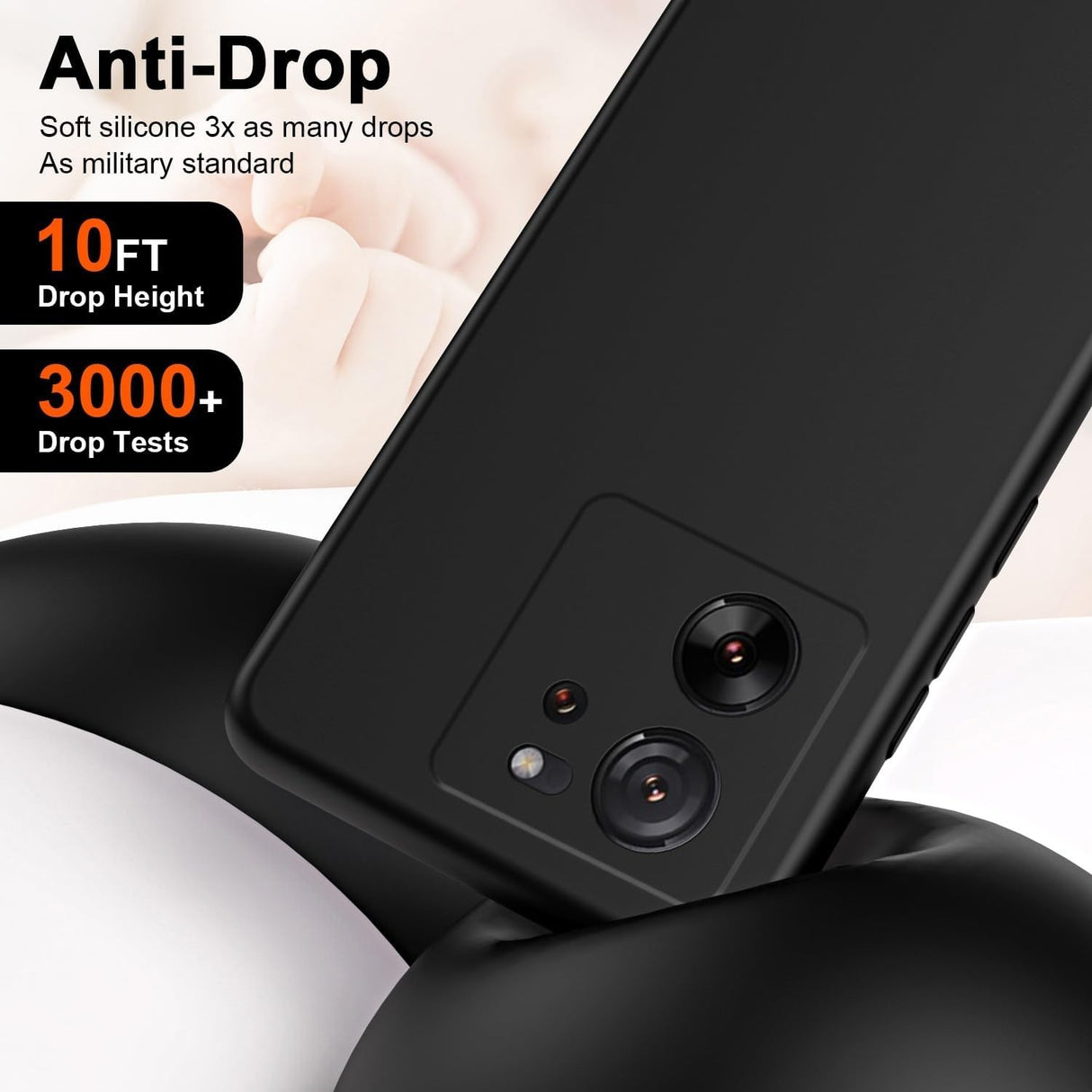 Husa de Protectie, Vivimall, pentru Xiaomi Redmi 13T, Liquid Silicone, cu Microfibra pe Interior, Protectie Antisoc, Compatibil Incarcare Wireless, Negru - vivimall.ro