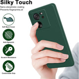 Husa de Protectie, Vivimall, pentru Xiaomi Redmi 13T, Liquid Silicone, cu Microfibra pe Interior, Protectie Antisoc, Compatibil Incarcare Wireless, Verde - vivimall.ro