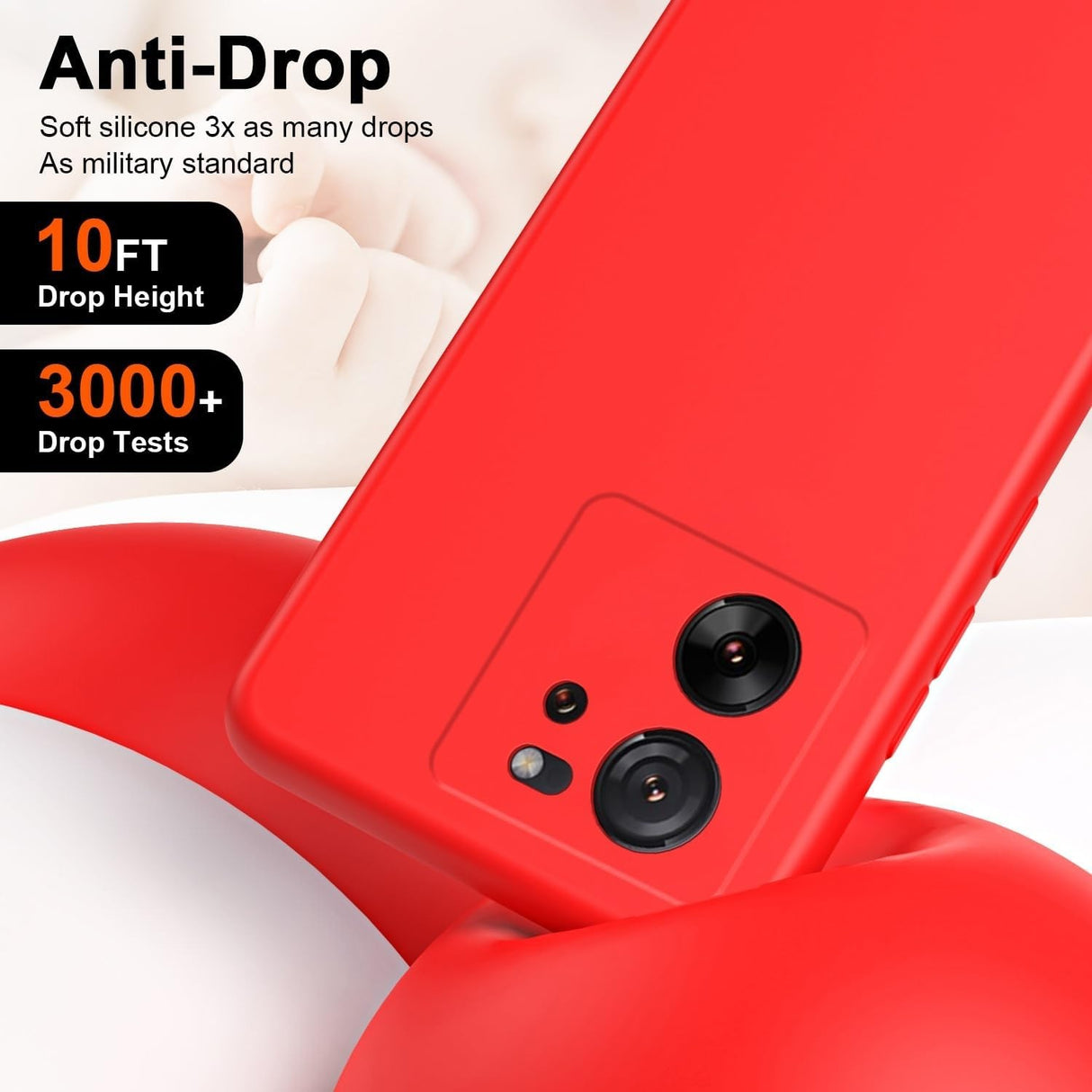 Husa de Protectie, Vivimall, pentru Xiaomi Redmi 13T, Liquid Silicone, cu Microfibra pe Interior, Protectie Antisoc, Compatibil Incarcare Wireless, Rosu - vivimall.ro
