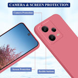 Husa de Protectie, Vivimall, pentru Xiaomi Redmi Note 12 Pro 5G, Liquid Silicone, cu Microfibra pe Interior, Protectie Antisoc, Compatibil Incarcare Wireless, Rosu Camellia - vivimall.ro