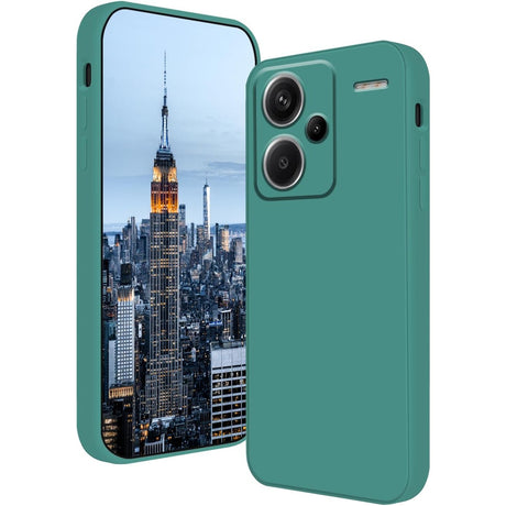 Husă silicon lichid verde pentru Xiaomi Redmi Note 13 Pro Plus 5G, vedere frontală, model Vivimall