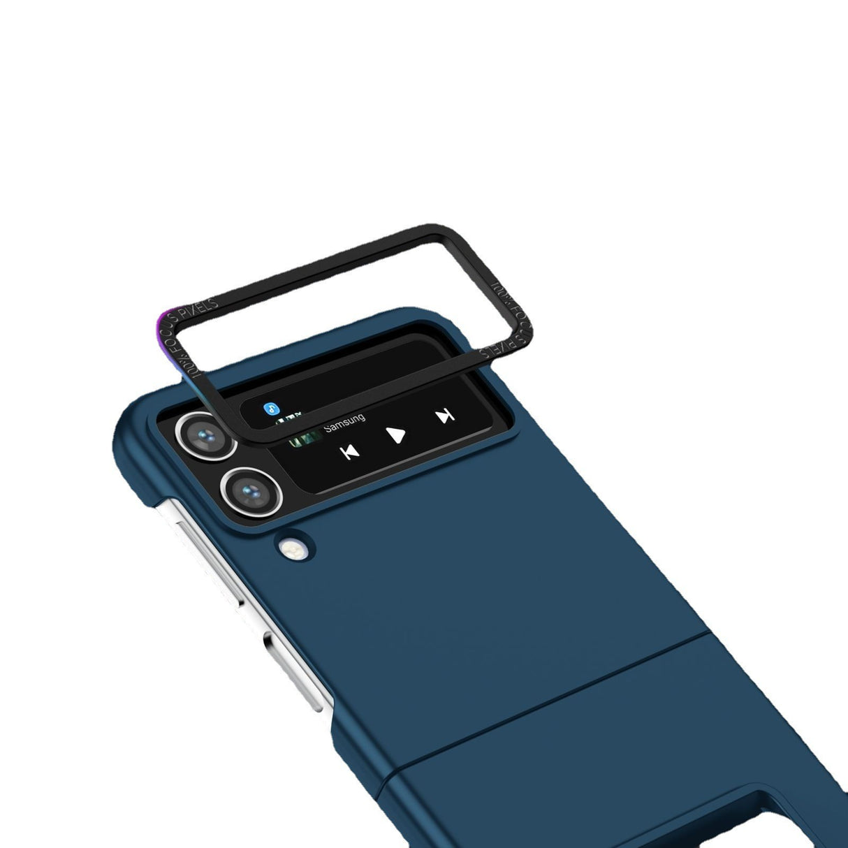 Husa de Protectie, Vivimall, pentru Samsung Galaxy Z Flip 5, din PC, cu Pliere Tridimensionala, Multifunctionala, Albastra - vivimall.ro