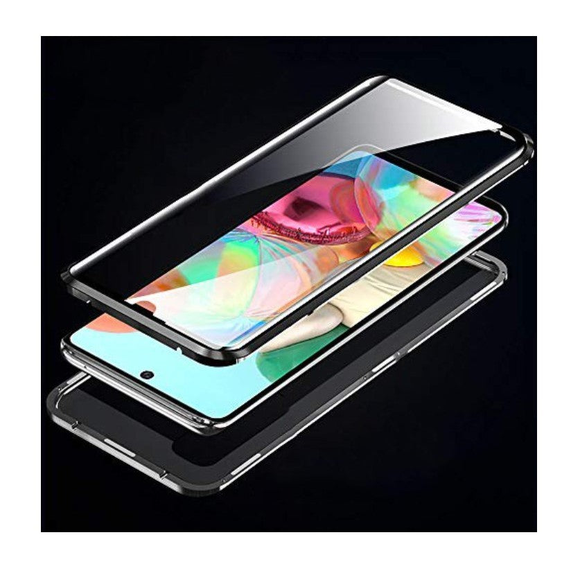 Husa de protectie Magnetic 360, Folie sticla inclusa, pentru Apple iPhone 7 Plus, Negru - vivimall.ro
