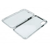 Husa de protectie Magnetic 360, Folie sticla inclusa, pentru Apple iPhone X, Argintiu - vivimall.ro