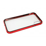 Husa de protectie Magnetic 360, Folie sticla inclusa, pentru Apple iPhone X, Rosu - vivimall.ro