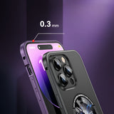 Husa de Protectie MagSafe Compatibila cu iPhone 15 Pro Max, Vivimall, Carcasa din Metal, Incarcare Wireless, Acoperire Completa, Protectie Camera, Antisoc, Antizgariere, Antialunecare, Negru Metalizat - vivimall.ro