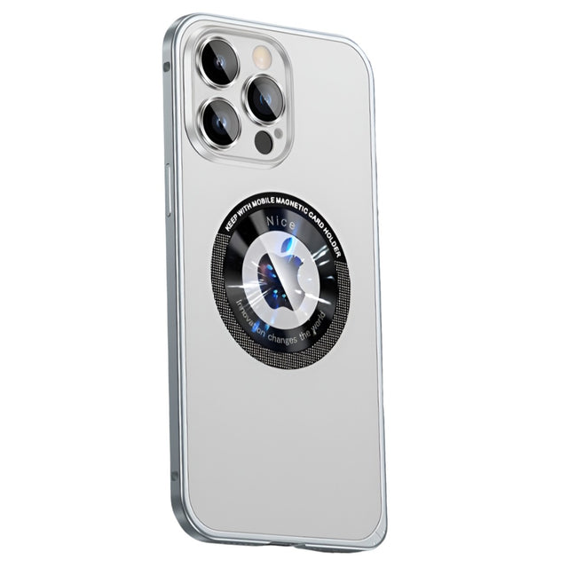 Husa de Protectie MagSafe Compatibila cu iPhone 15 Pro Max, Vivimall, Carcasa din Metal, Incarcare Wireless, Acoperire Completa, Protectie Camera, Antisoc, Antizgariere, Antialunecare, Gri Metalizat - vivimall.ro