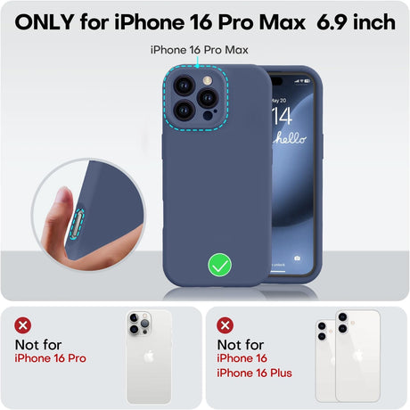 Husa de Protectie Matte TPU, Vivimall, pentru Apple iPhone 16 Pro Max, Protectie Camera, Antisoc, Antizgariere, Antialunecare, Acoperire Completa, Albastru - vivimall.ro
