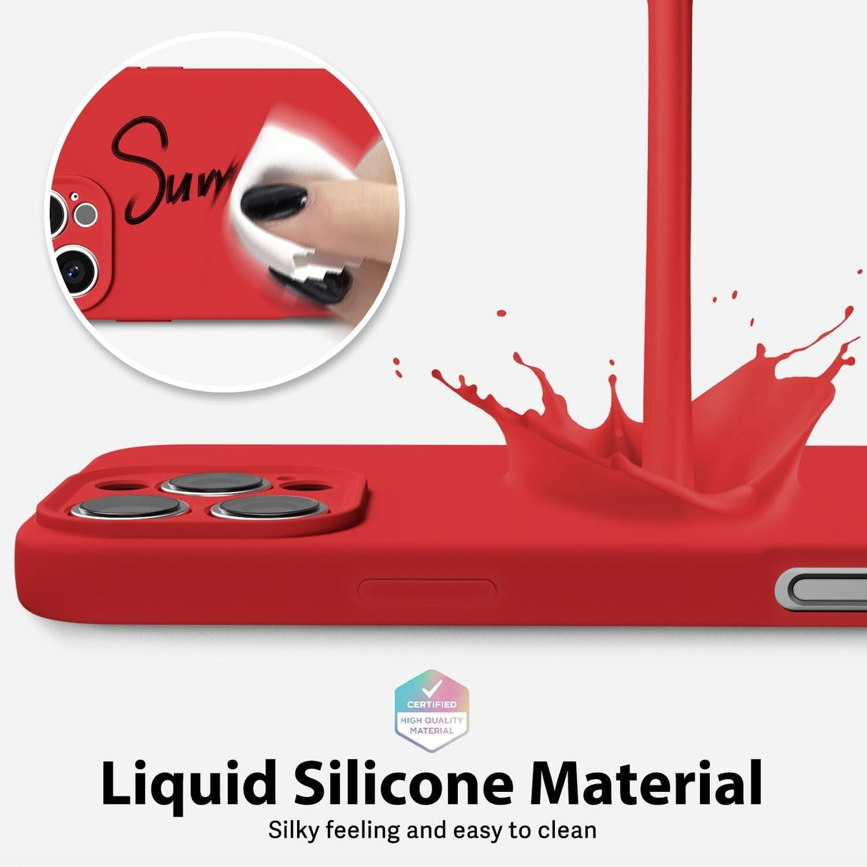 Husa de Protectie Matte TPU, Vivimall, pentru Realme C55, Protectie Camera, Antisoc, Antizgariere, Antialunecare, Acoperire Completa, Rosu - vivimall.ro