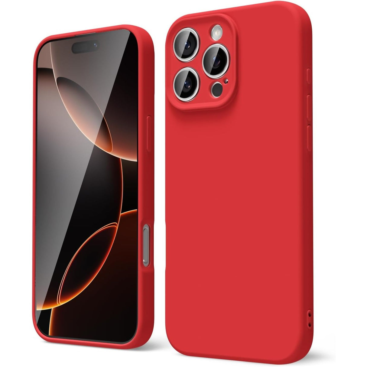 Husa de Protectie Matte TPU, Vivimall, pentru Realme C55, Protectie Camera, Antisoc, Antizgariere, Antialunecare, Acoperire Completa, Rosu - vivimall.ro