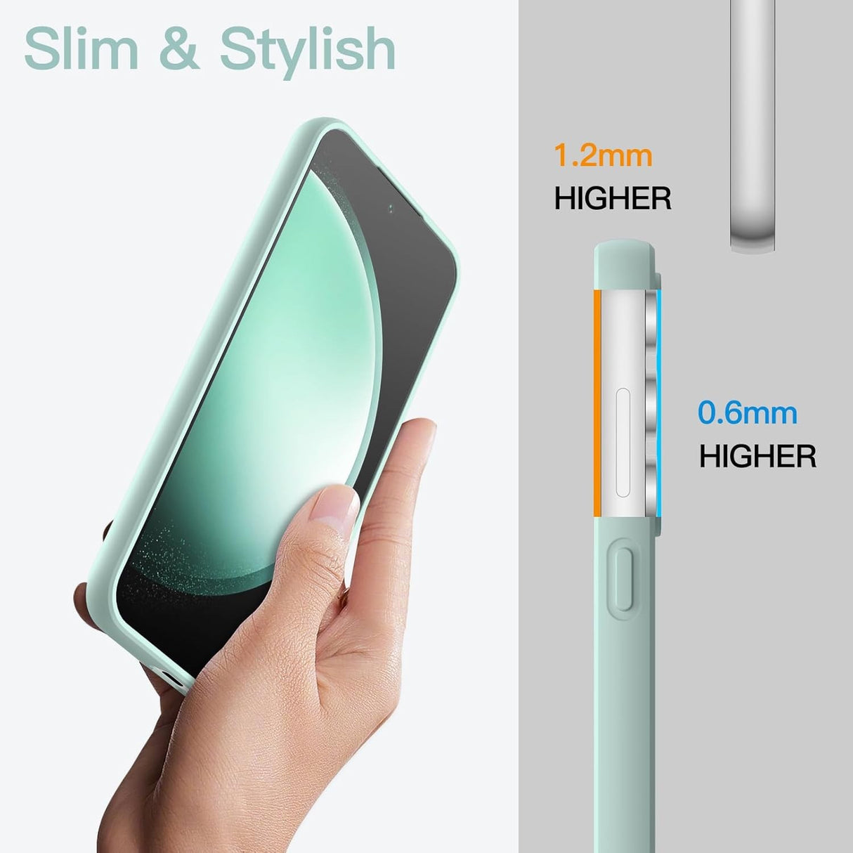 Husă protecție Samsung Galaxy S23 FE 5G culoare verde, vedere spate, material TPU durabil