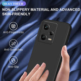 Husă Xiaomi Redmi 12 Pro TPU matte negru, detaliu buză ridicată protecție cameră foto