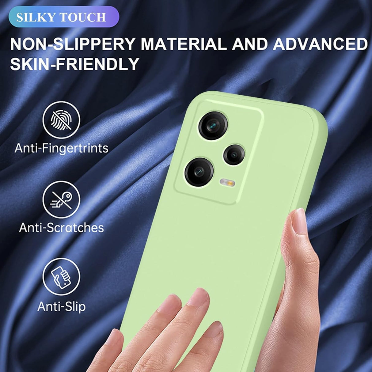 Husa de Protectie Matte TPU, Vivimall, pentru Xiaomi Redmi 12 Pro, Protectie Camera, Antisoc, Antizgariere, Antialunecare, Acoperire Completa, Verde - vivimall.ro
