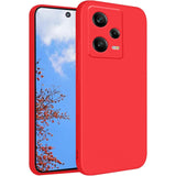 Husa de Protectie Matte TPU, Vivimall, pentru Xiaomi Redmi 12 Pro, Protectie Camera, Antisoc, Antizgariere, Antialunecare, Acoperire Completa, Rosu - vivimall.ro