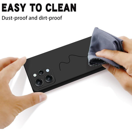 Husă Xiaomi Redmi 12 TPU mat negru, detaliu spate cu decupaj cameră și buză ridicată de protecție