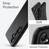 Husă TPU mată Redmi 13C, vedere spate, suprafață anti-amprentă negru mat