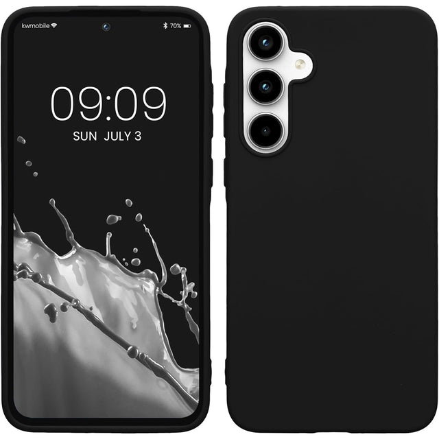 Husă Matte TPU neagră pentru Xiaomi Redmi 13C, vedere frontală, protecție completă