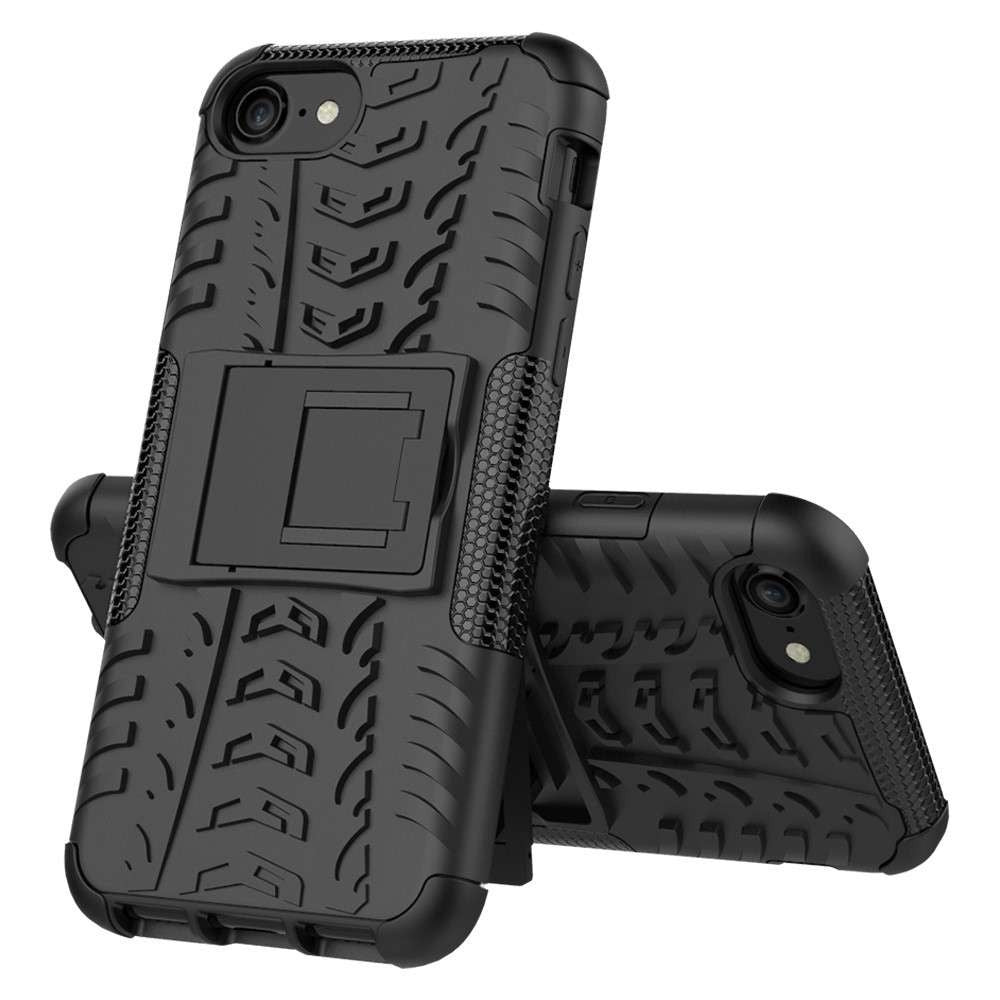 Husa de protectie Flippy pentru Apple iPhone 7/8 Defender Model 3 cu Suport, Negru - vivimall.ro